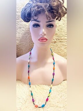 Multicolor Beaded Women's Necklace - Bright Mixed Colors